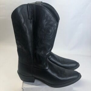 Justin Stampede Boots Men's Black Leather Western Cowboy Boots Sz 12D Style 2553